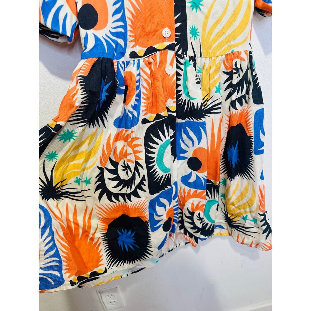 UNTITLED IN MOTION Multicolored Abstract Stars Moon Front Button Mini Dress XS - Picture 7 of 15